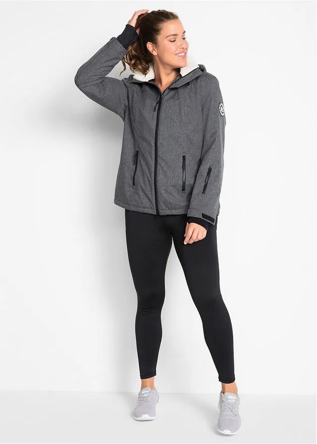 Chaqueta funcional con forro polar pizarra jaspeado