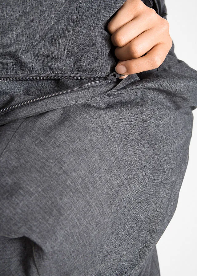 Chaqueta funcional con forro polar pizarra jaspeado