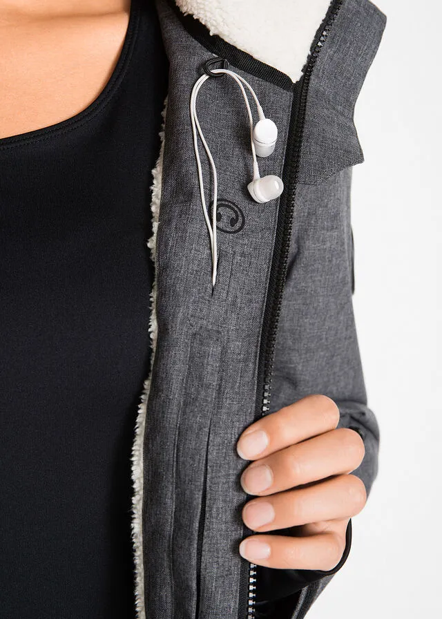 Chaqueta funcional con forro polar pizarra jaspeado