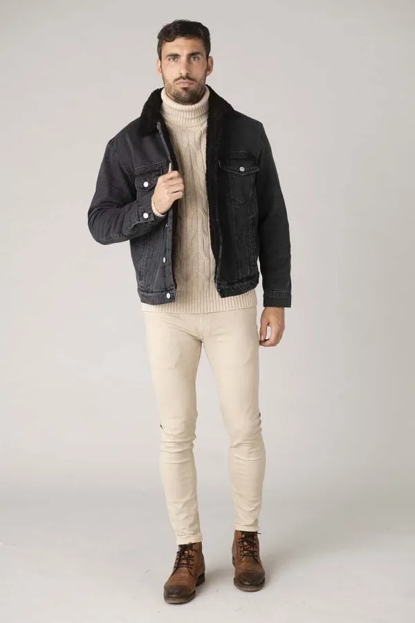 Chaqueta Hombre Schott Trucksherpa Grey