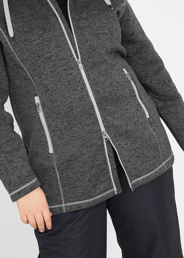 Chaqueta polar jaspeada pizarra jaspeado