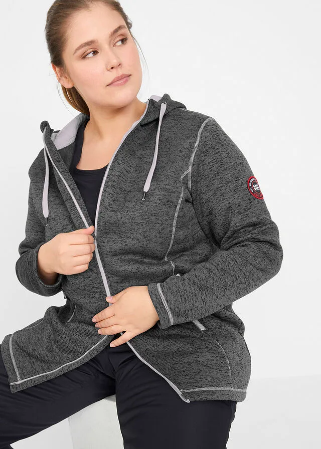 Chaqueta polar jaspeada pizarra jaspeado