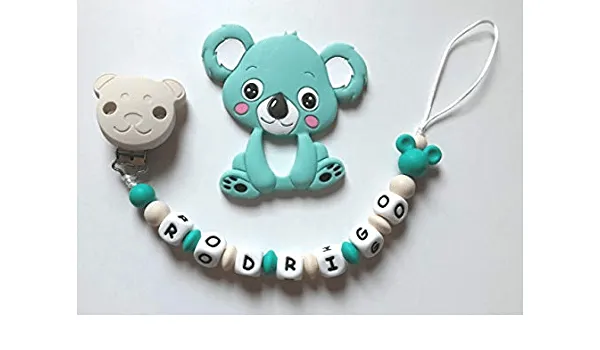 Chupetero Silicona Personalizado Koala + Mordedor