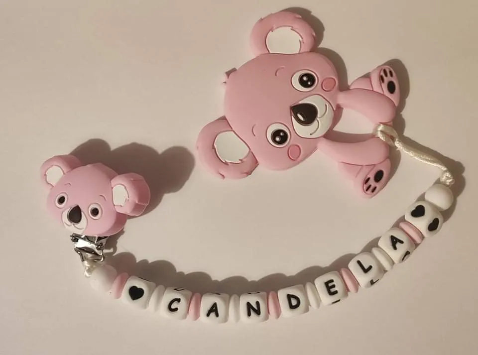 Chupetero Silicona Personalizado Koala + Mordedor