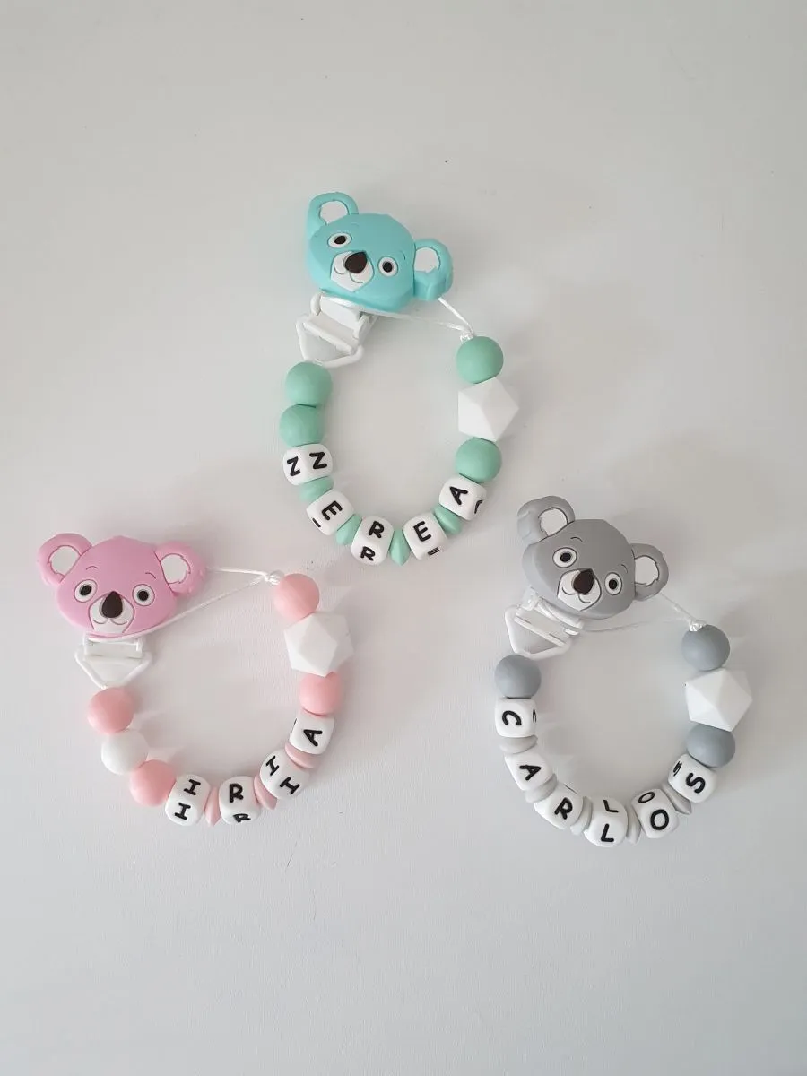 Chupetero Silicona Personalizado Koala + Mordedor