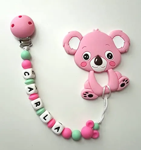 Chupetero Silicona Personalizado Koala + Mordedor