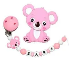 Chupetero Silicona Personalizado Koala + Mordedor