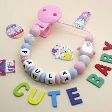 Chupetero Silicona Personalizado Pinguino