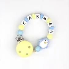 Chupetero Silicona Personalizado Pinguino