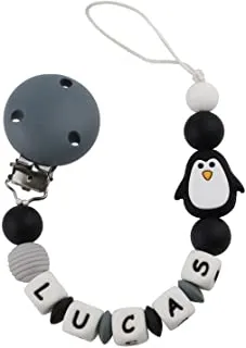 Chupetero Silicona Personalizado Pinguino