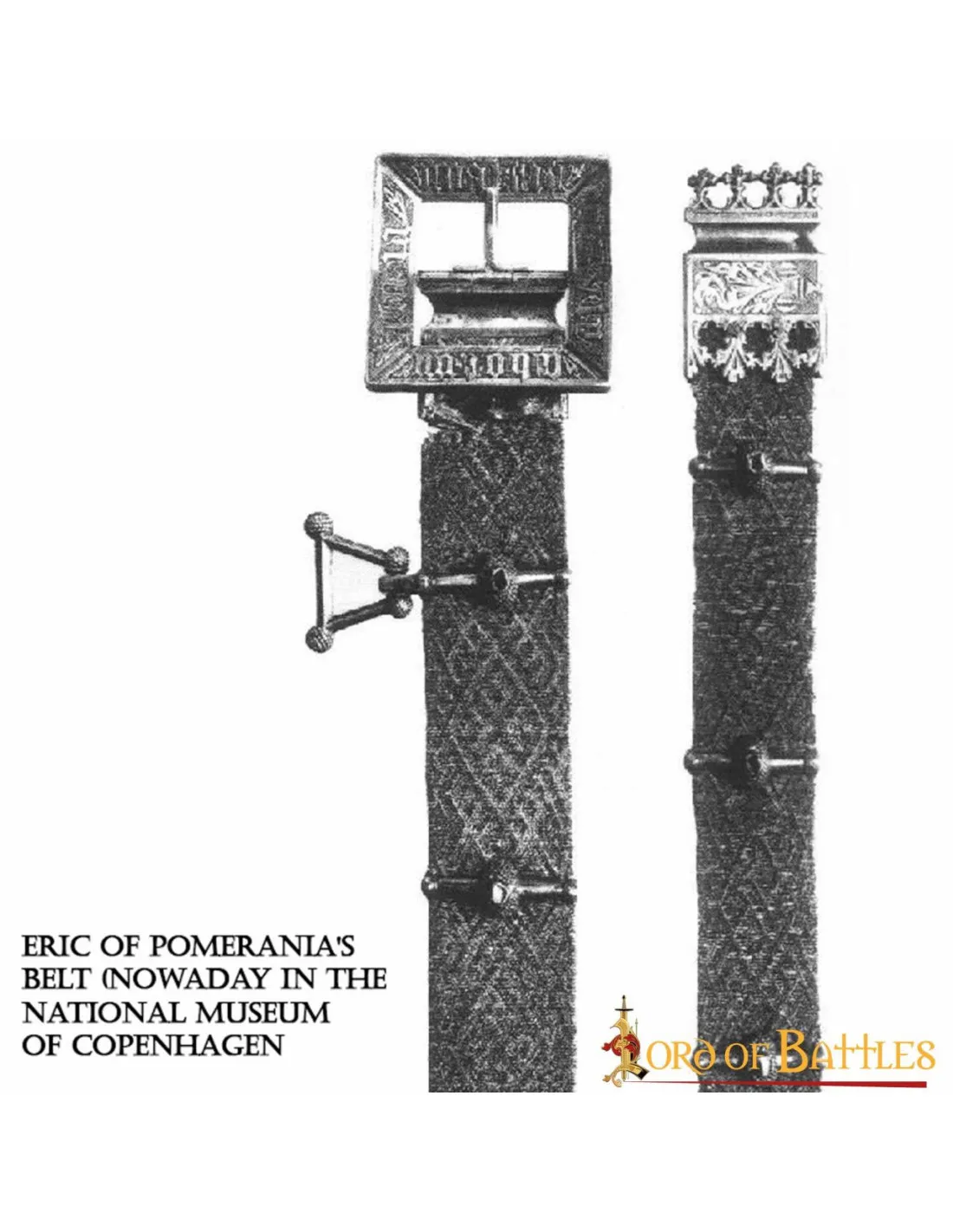 Cinturón medieval de cuero Eric de Pomerania
