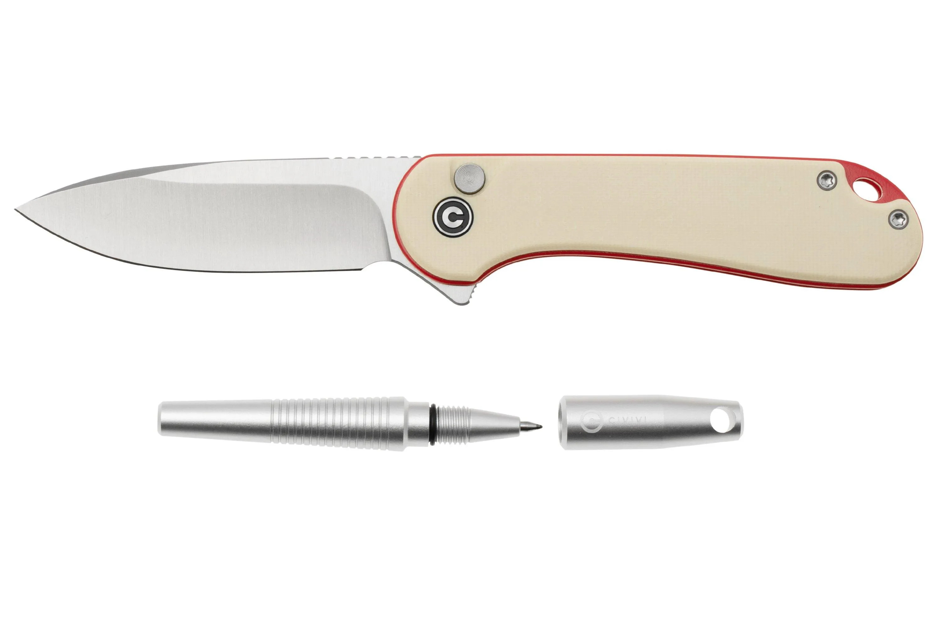 CIVIVI Elementum II and StellarQuill C23049 Button Lock Knife and Pen Combo Pack, navaja