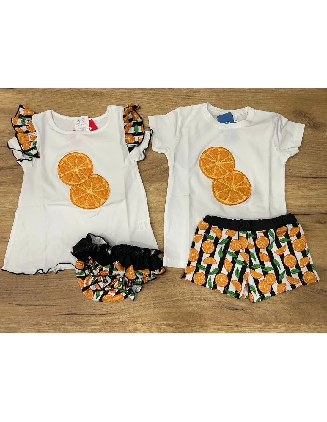 Conjunto de baño para bebé niño Naranja Rayas
