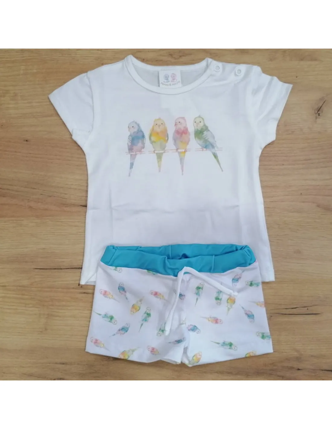 Conjunto de baño para bebé niño Pajaros posados