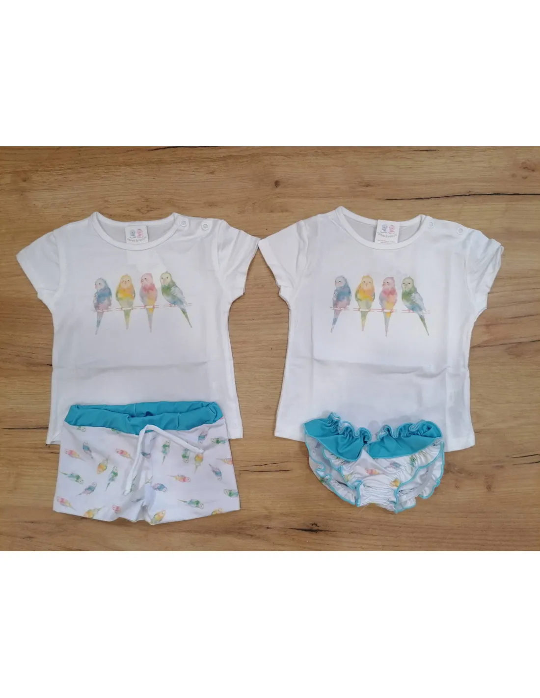 Conjunto de baño para bebé niño Pajaros posados