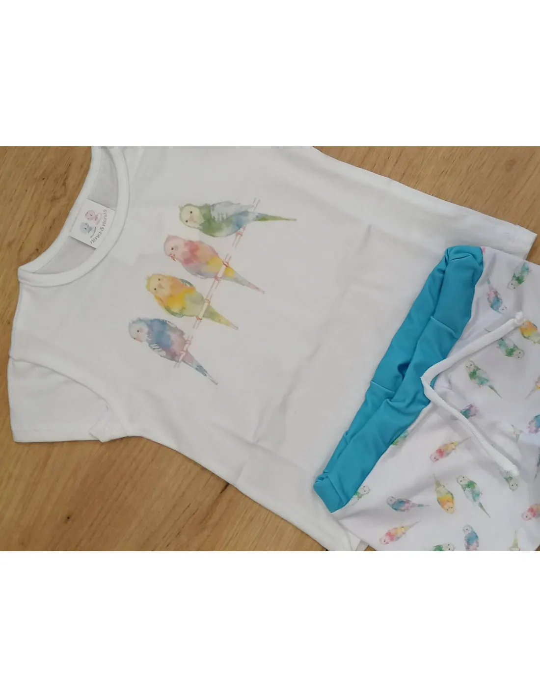 Conjunto de baño para bebé niño Pajaros posados