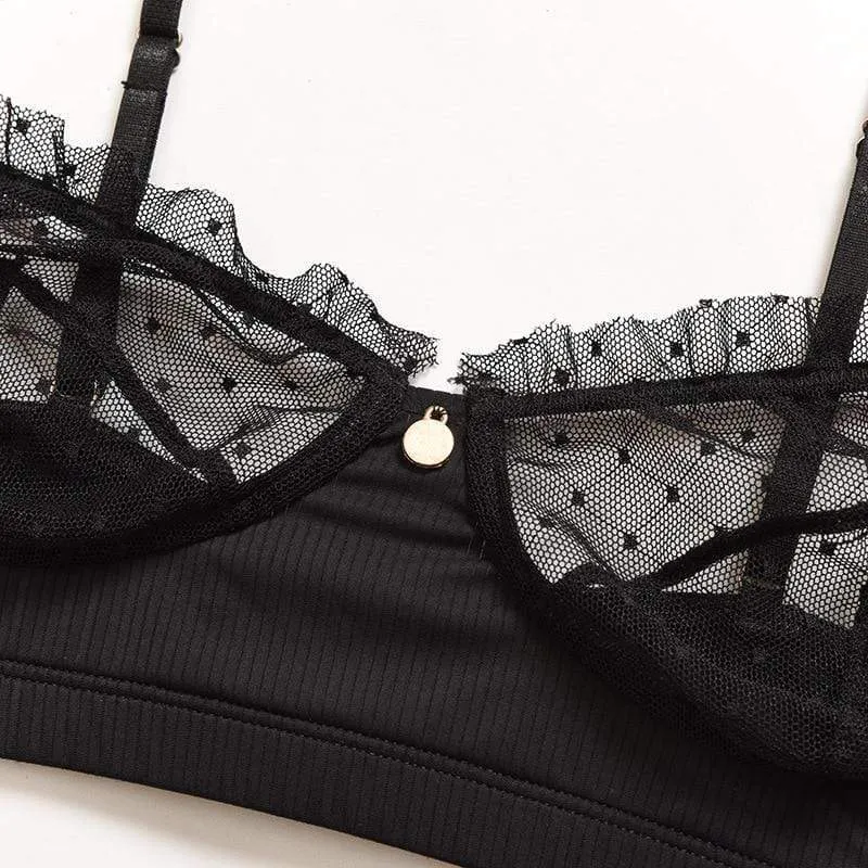 Conjunto de lencería de malla Laurene