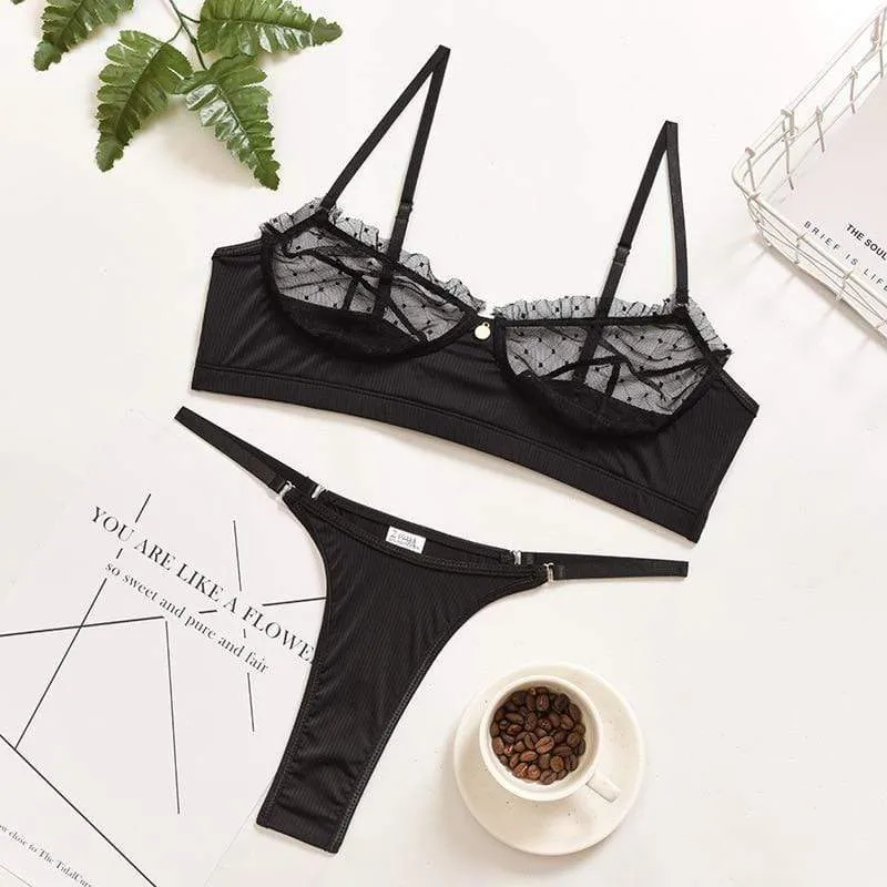 Conjunto de lencería de malla Laurene
