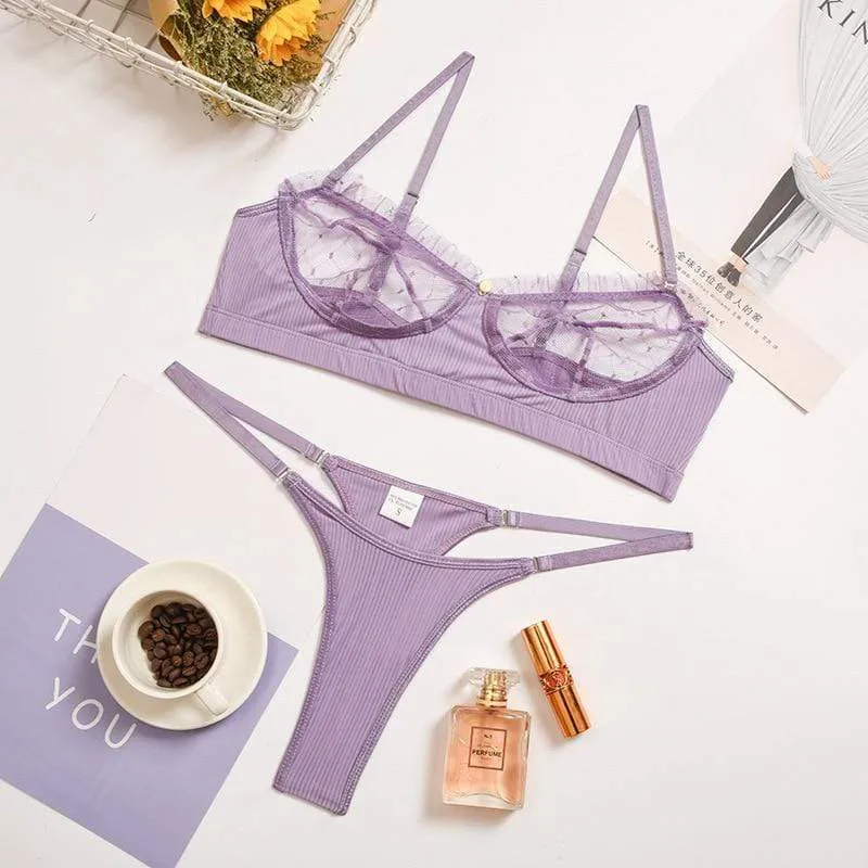 Conjunto de lencería de malla Laurene
