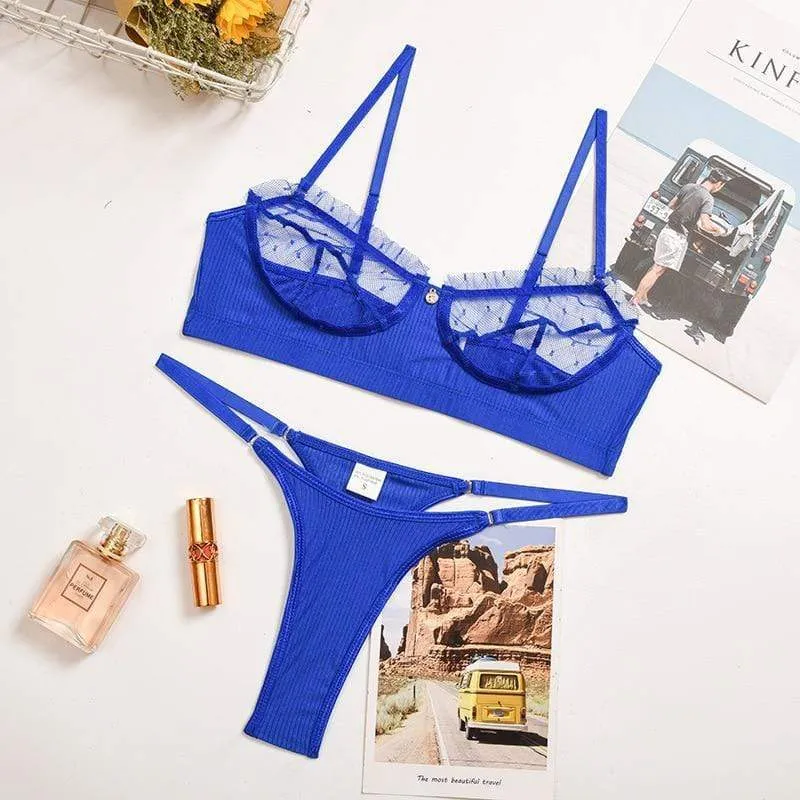 Conjunto de lencería de malla Laurene