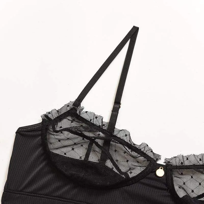 Conjunto de lencería de malla Laurene