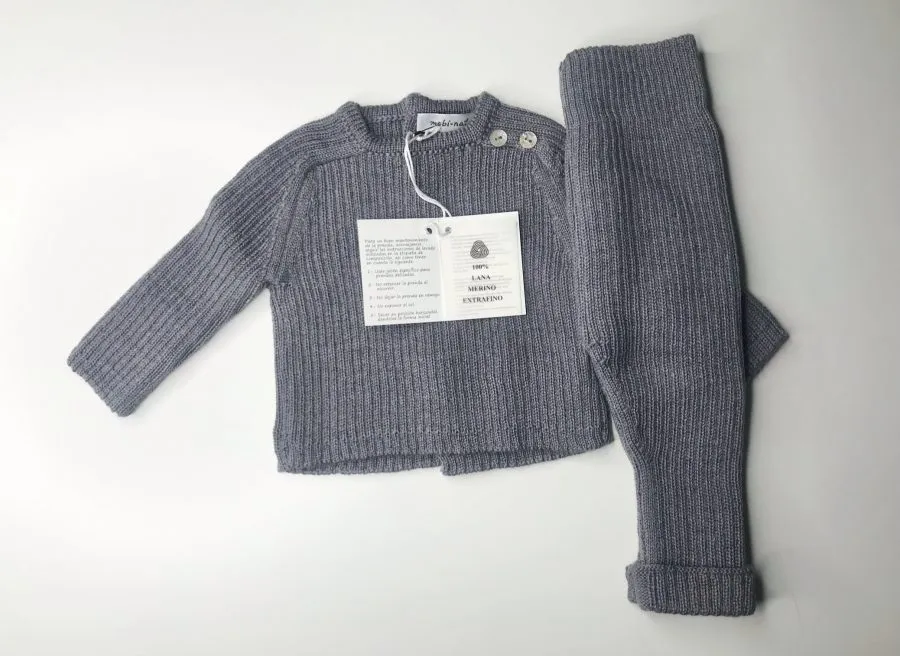 Conjunto de Punto Gris Merino Mebi