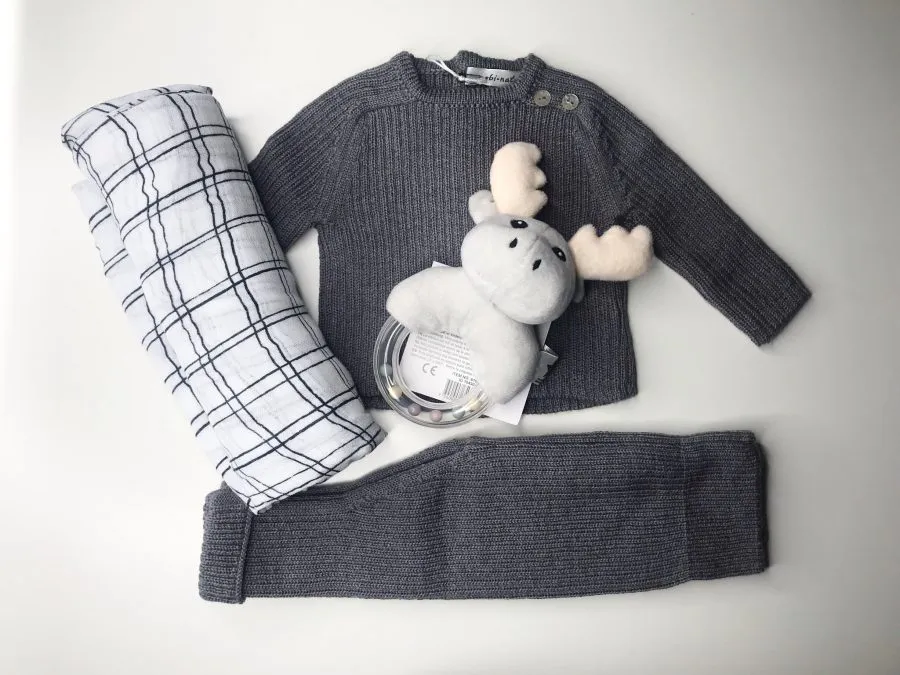 Conjunto de Punto Gris Merino Mebi