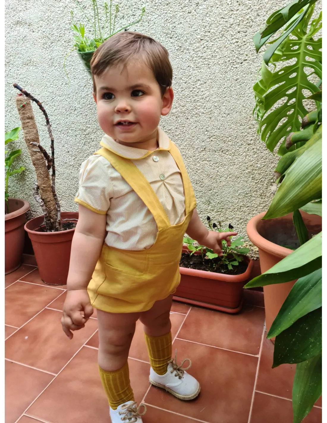 Conjunto dos piezas bebé niño Mustard Daises de Popys