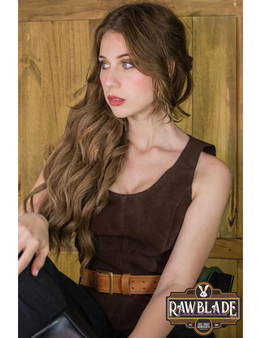 CORPIñO MEDIEVAL DE CUERO MODELO GRANADA  MARRóN