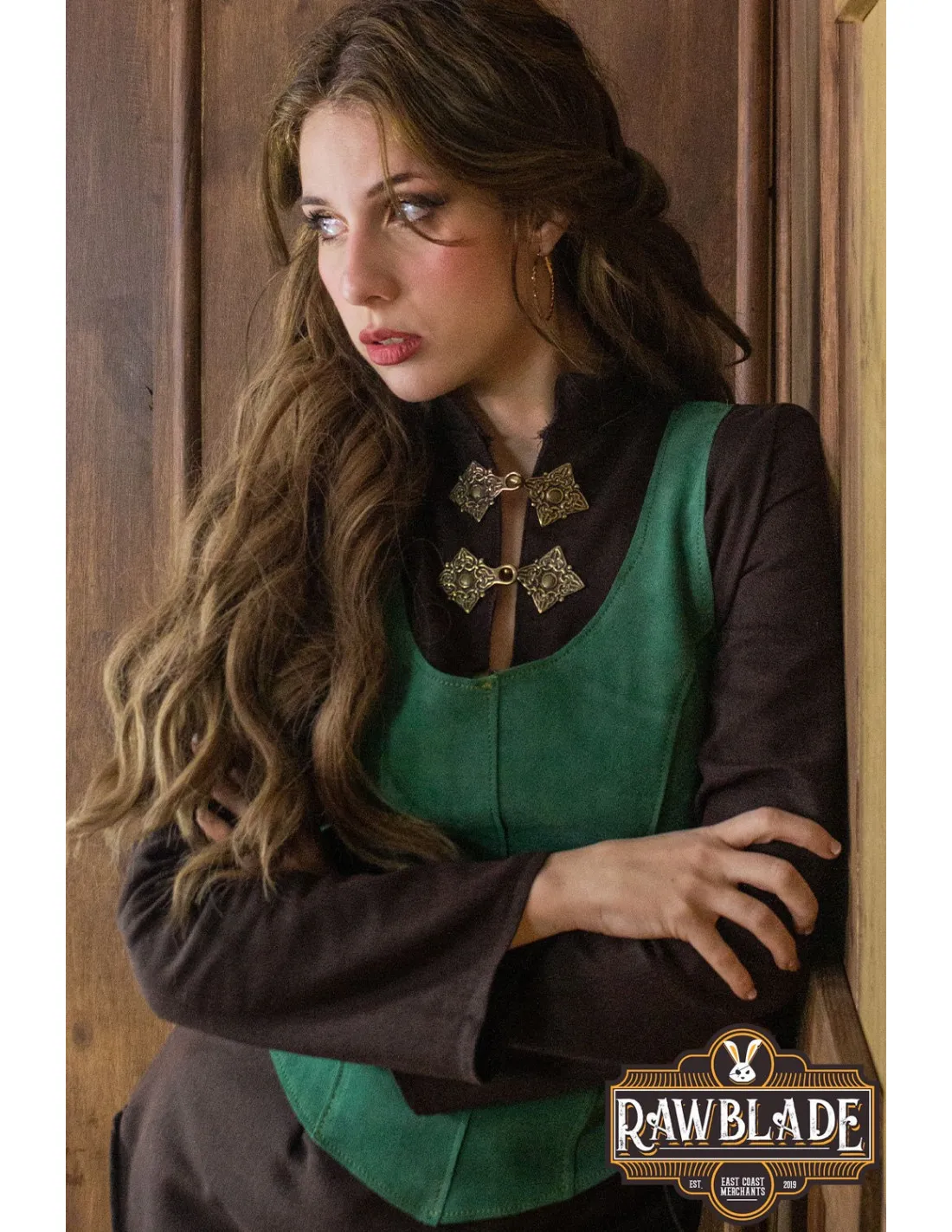 CORPIñO MEDIEVAL DE CUERO MODELO GRANADA  VERDE