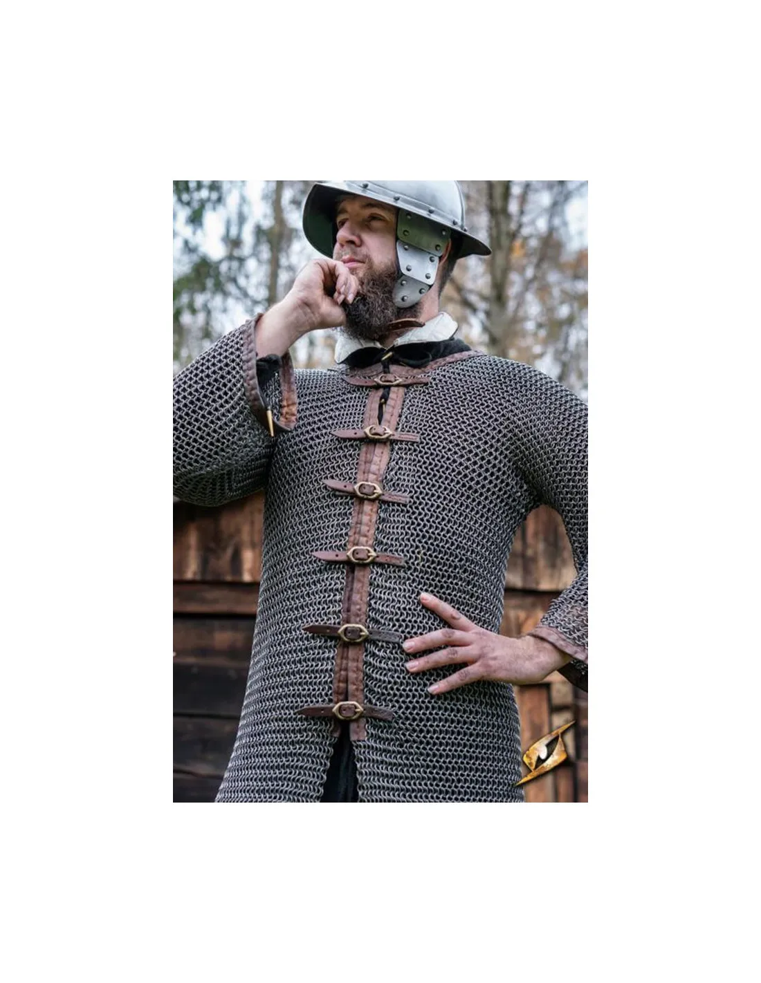 Cota de malla medieval de Capitán, acabado natural