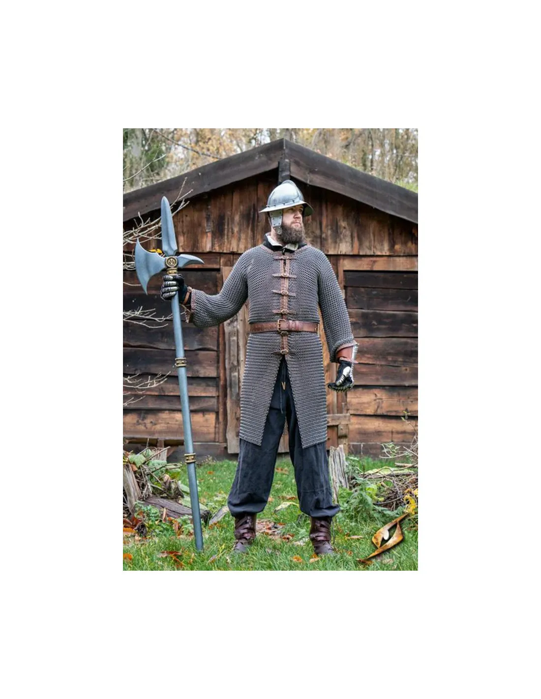 Cota de malla medieval de Capitán, acabado natural