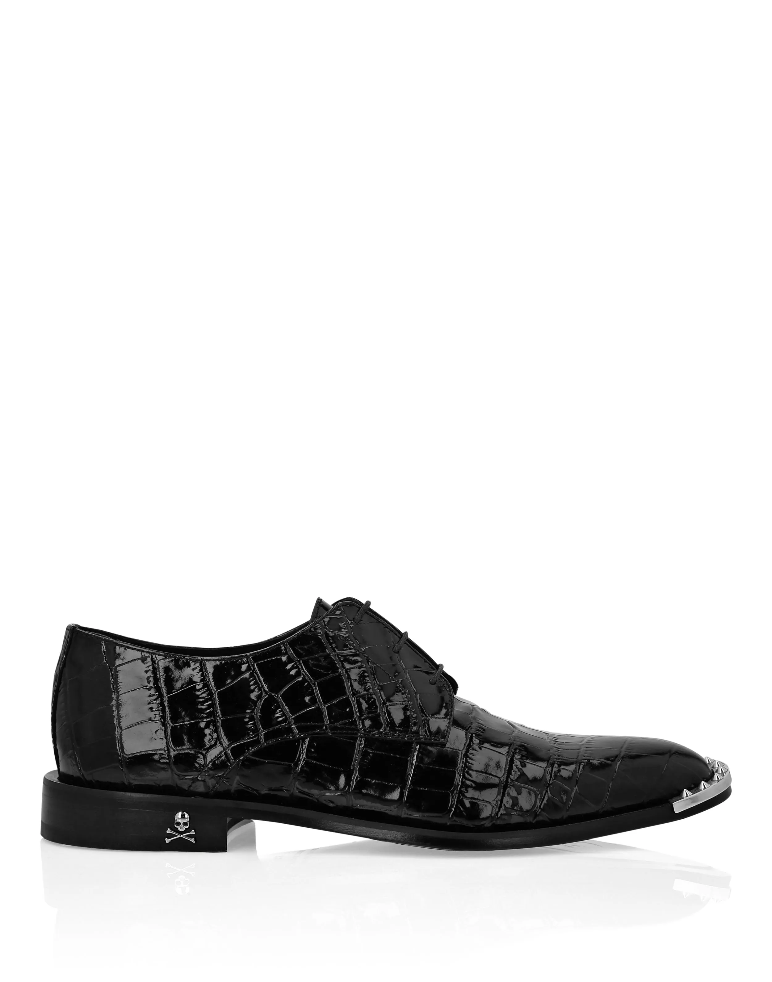 Croco Lace Up Shoes Skull&Bones