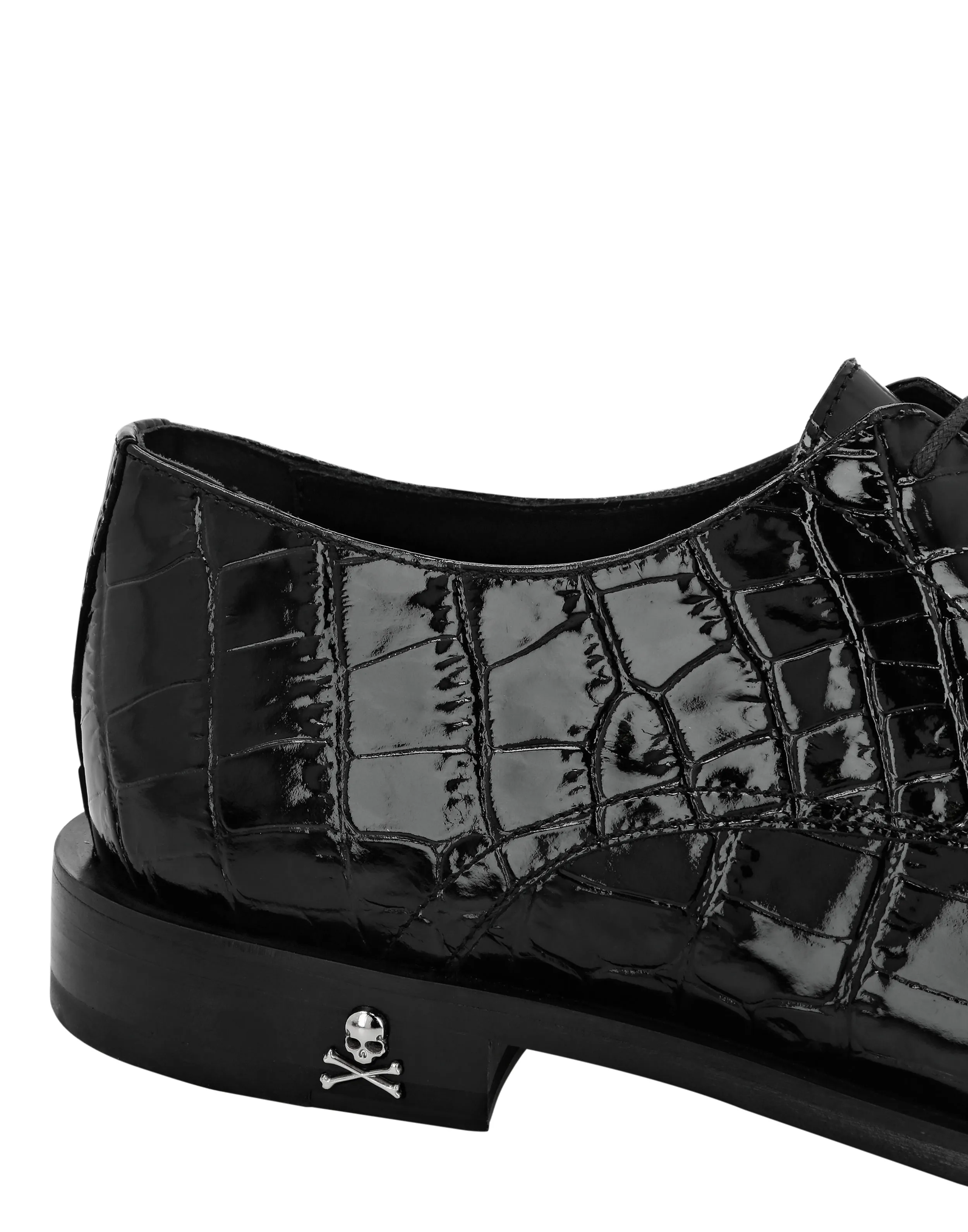 Croco Lace Up Shoes Skull&Bones