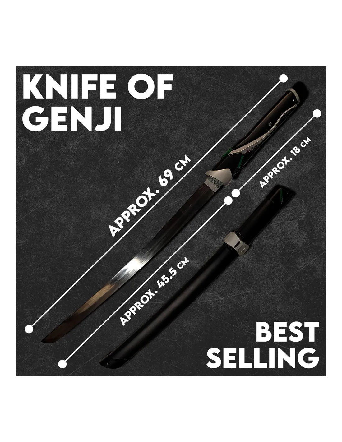 Cuchillo decorativo NO oficial de Genji de Overwatch