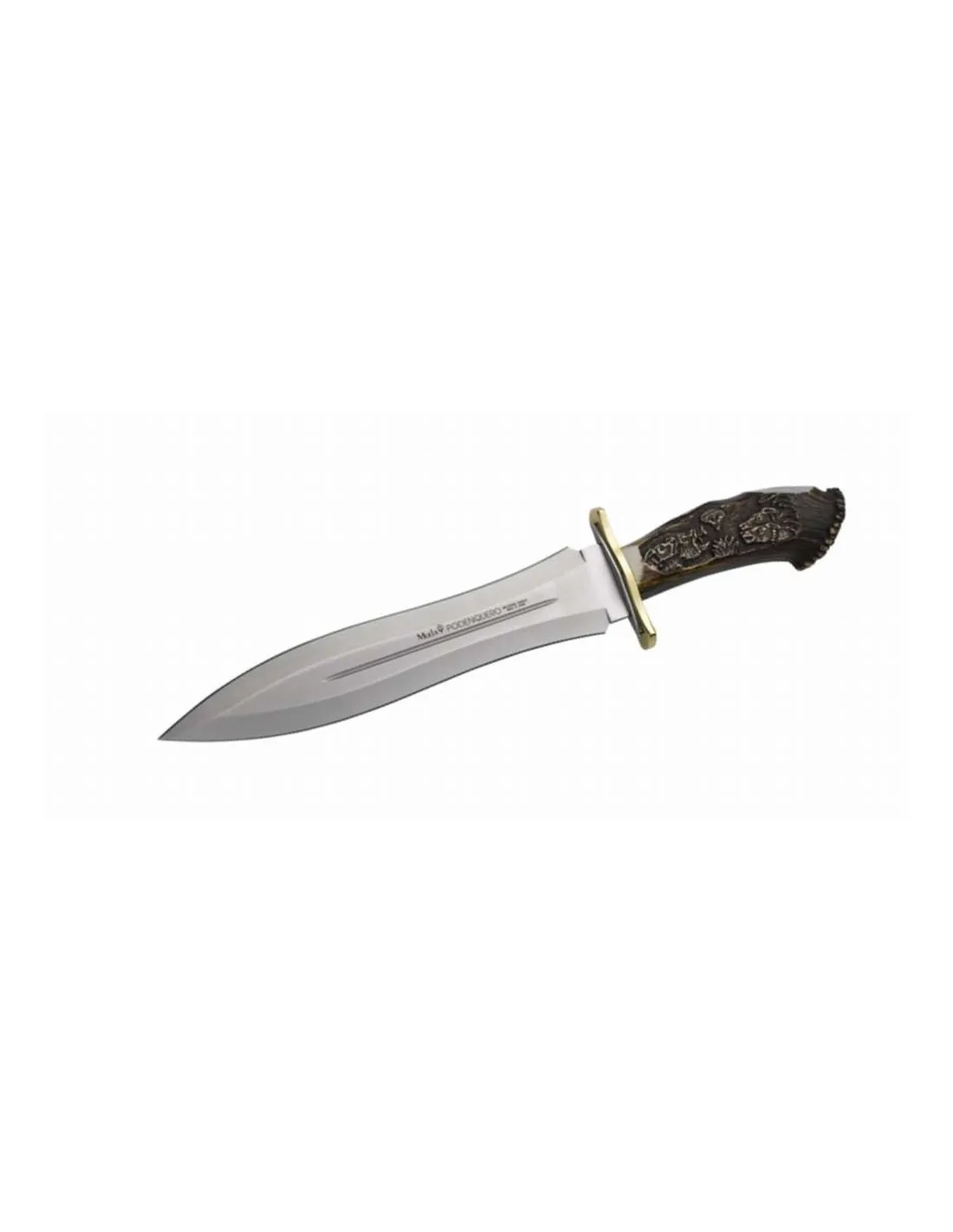 Cuchillo Podenquero de remate, asta de ciervo tallado