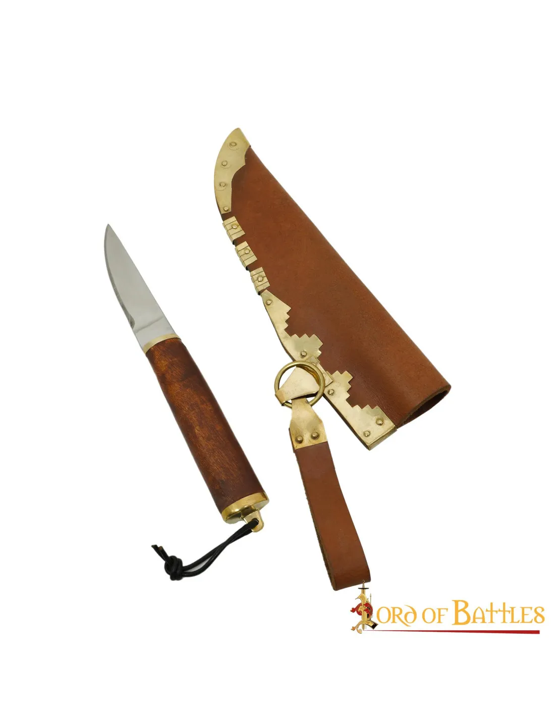 Cuchillo vikingo con funda de cuero genuino