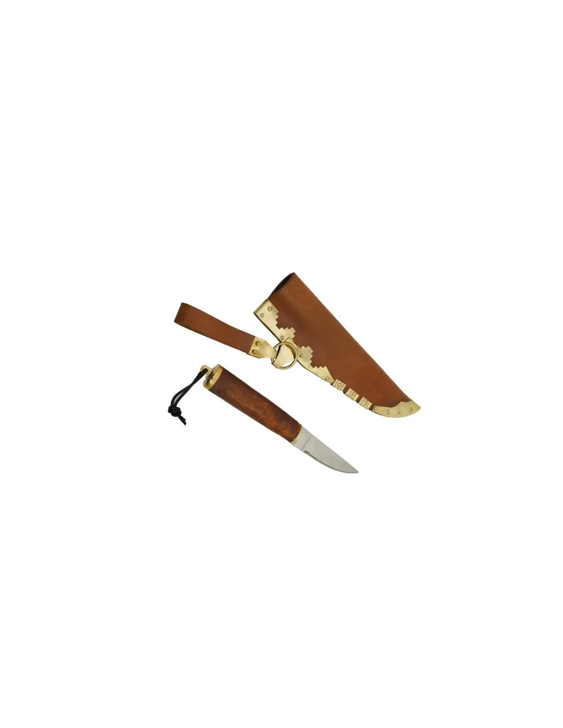 Cuchillo vikingo con funda de cuero genuino