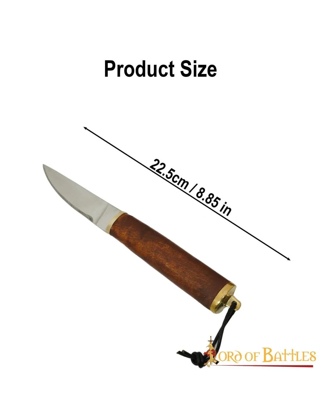 Cuchillo vikingo con funda de cuero genuino