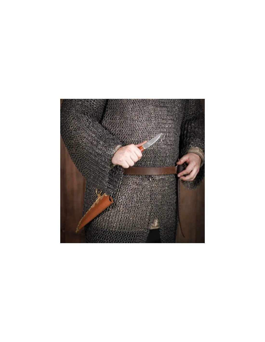 Cuchillo vikingo con funda de cuero genuino