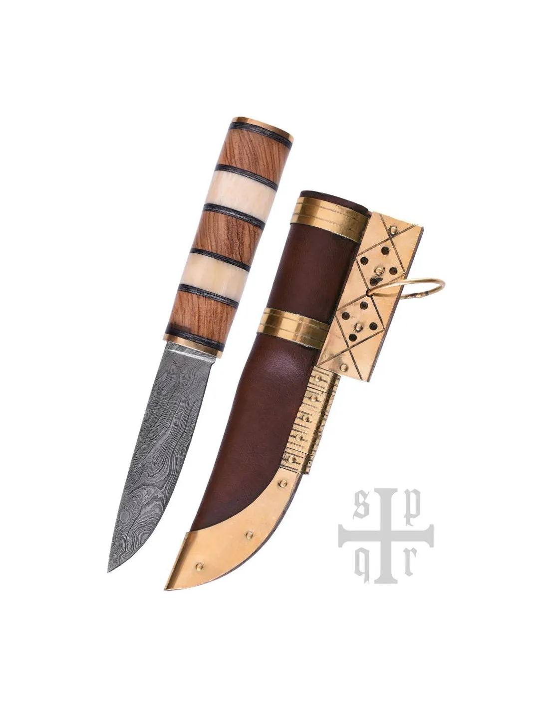 Cuchillo Vikingo Seax, Acero de Damasco