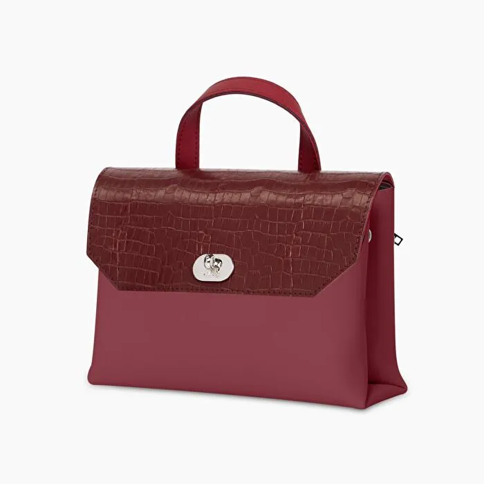 Cuerpo burdeos con solapa O smooth mini estampado coco