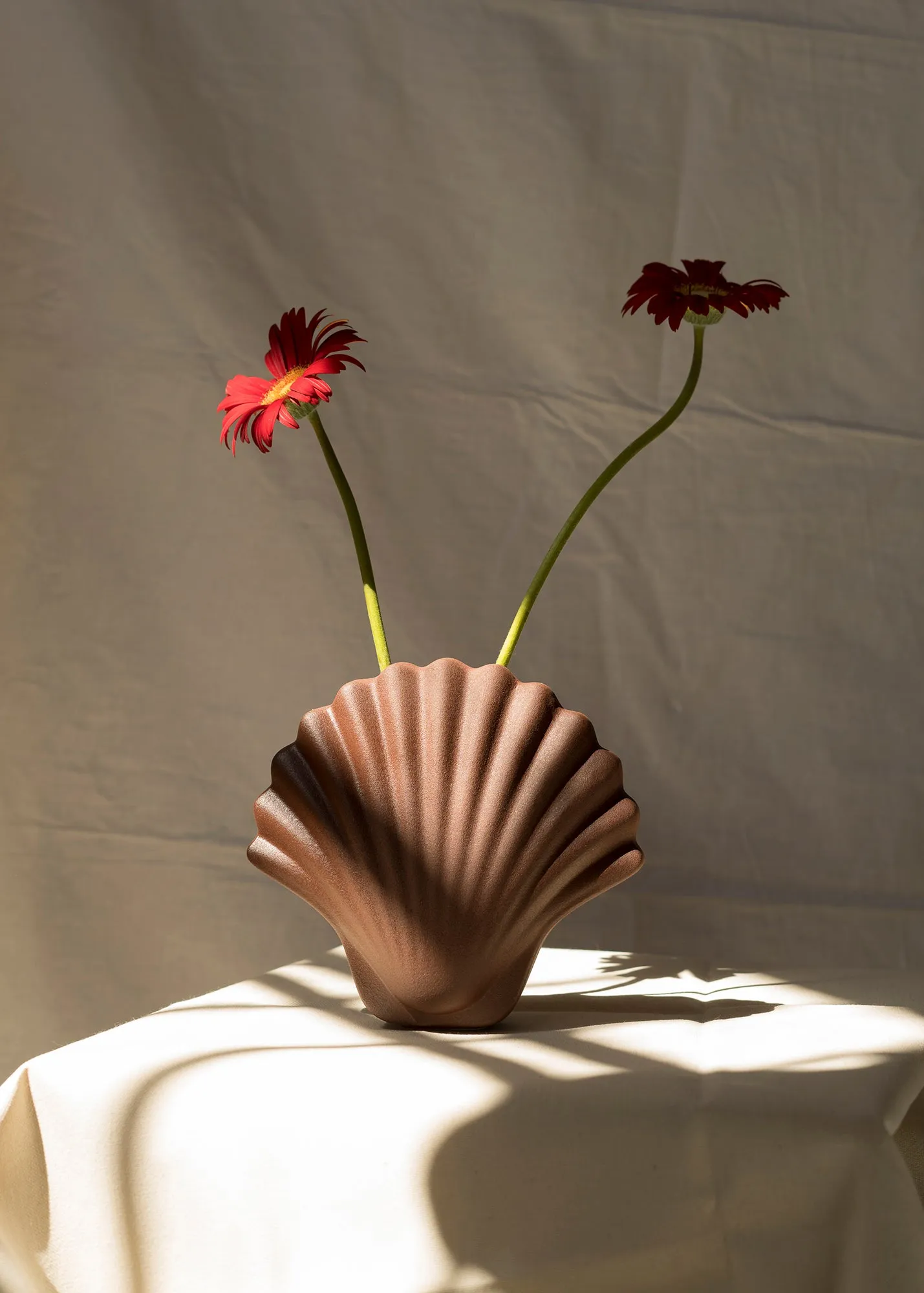 Dark Brown Seashell Vase