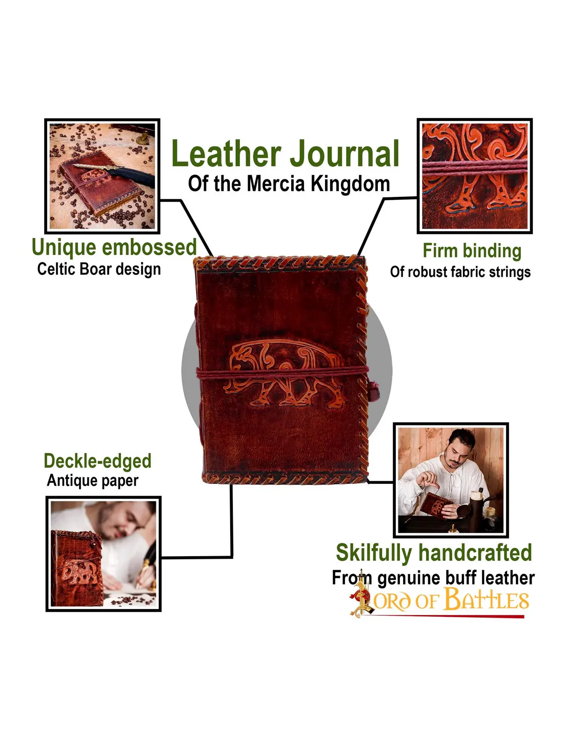 Diario de cuero medieval del Reino de Mercia