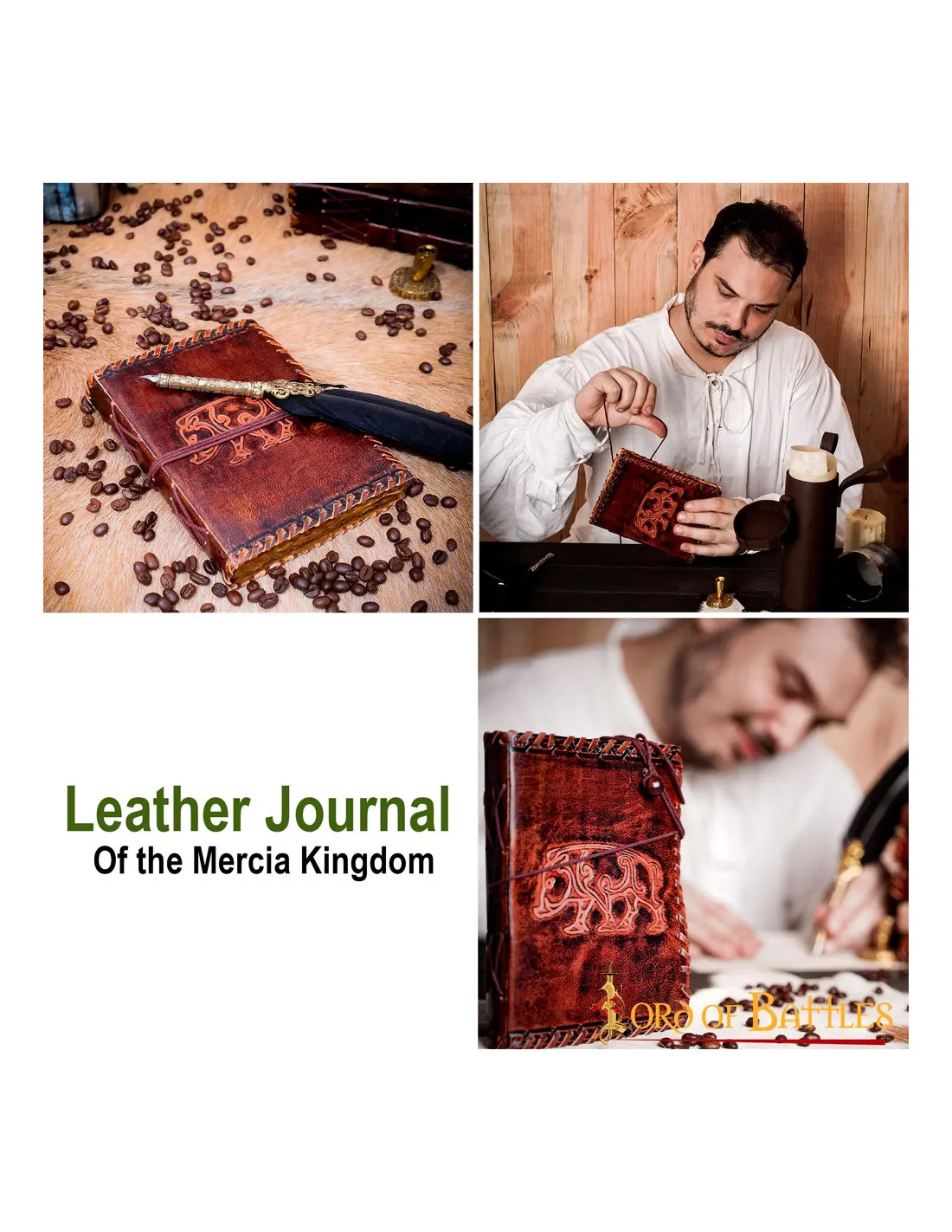 Diario de cuero medieval del Reino de Mercia