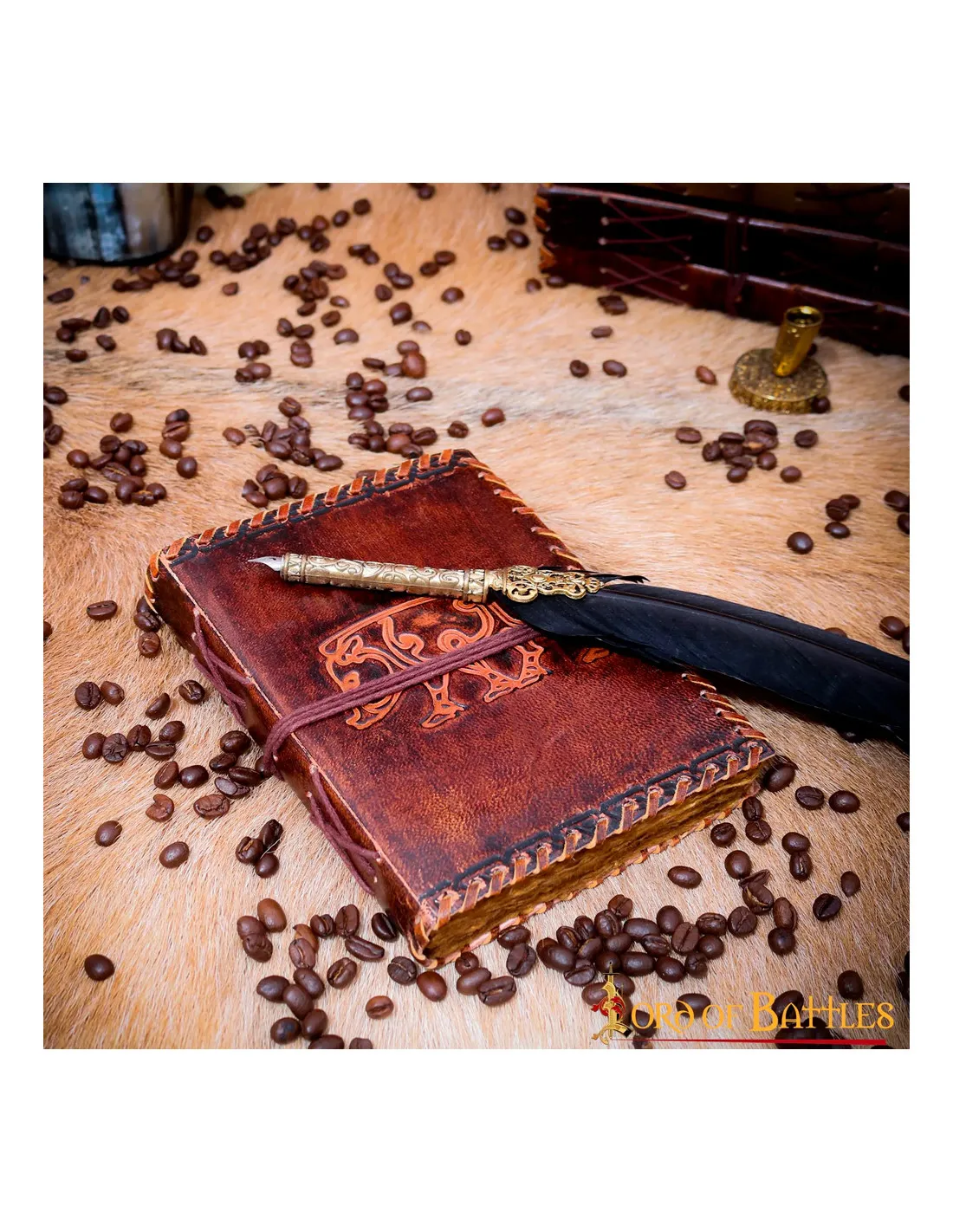 Diario de cuero medieval del Reino de Mercia