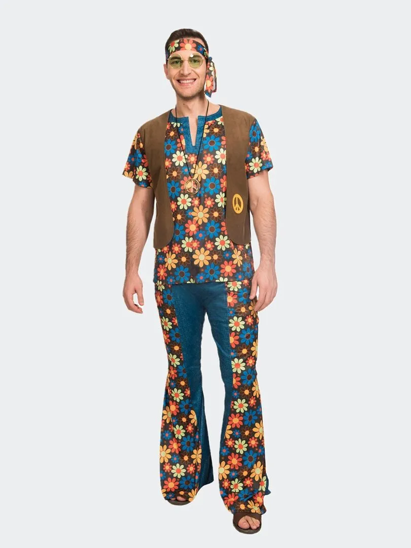DISFRAZ DE HIPPIE  BEIGE