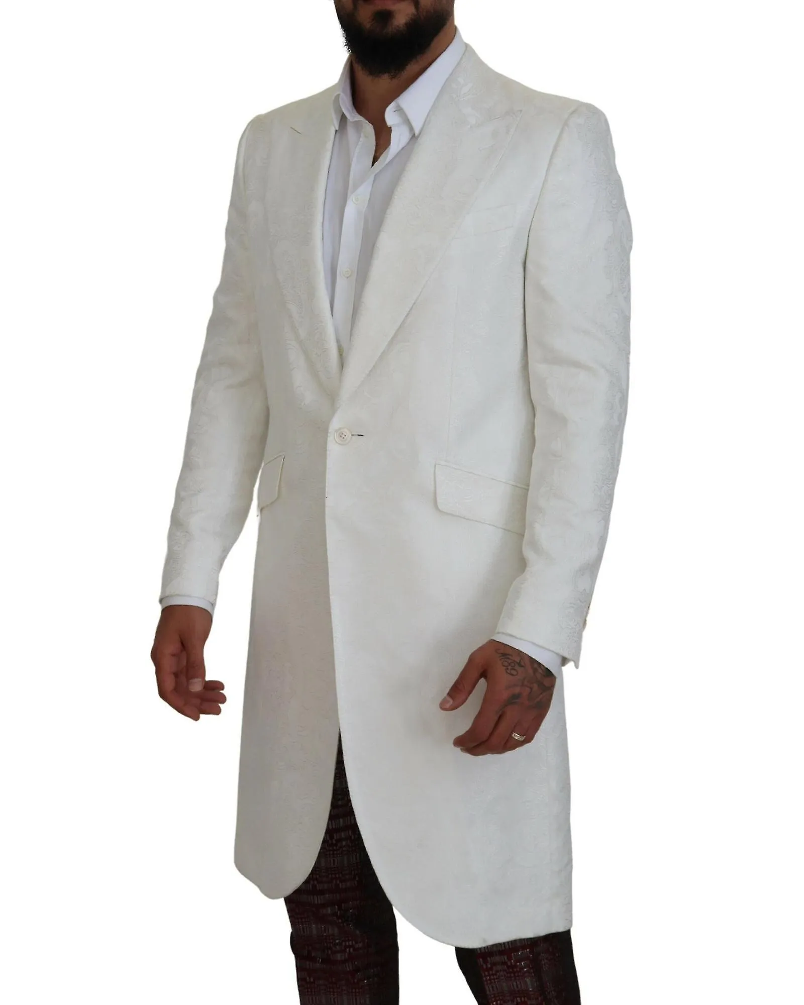 Dolce & Gabbana Floral Brocade Trench Coat Jacket