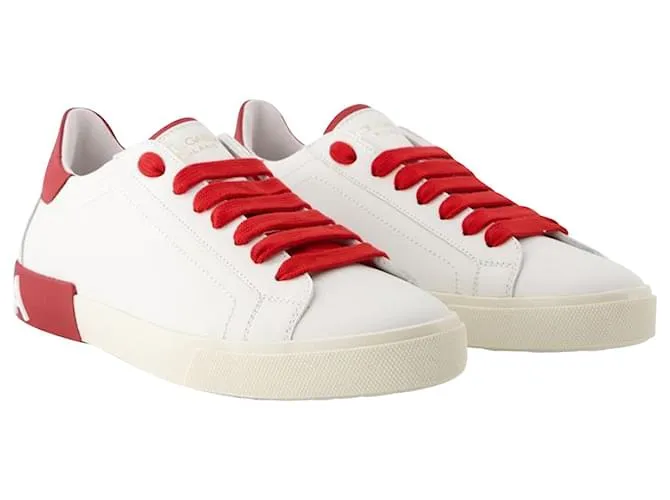 DOLCE & GABBANA ZAPATILLAS PORTOFINO  DOLCE&GABBANA  PIEL  BLANCO/ROJO 