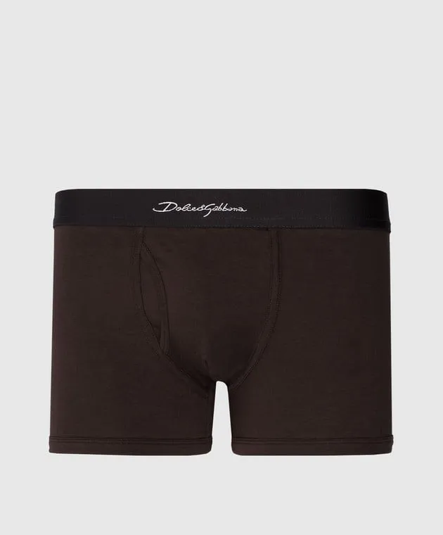 Dolce&Gabbana Brown logo boxer briefs